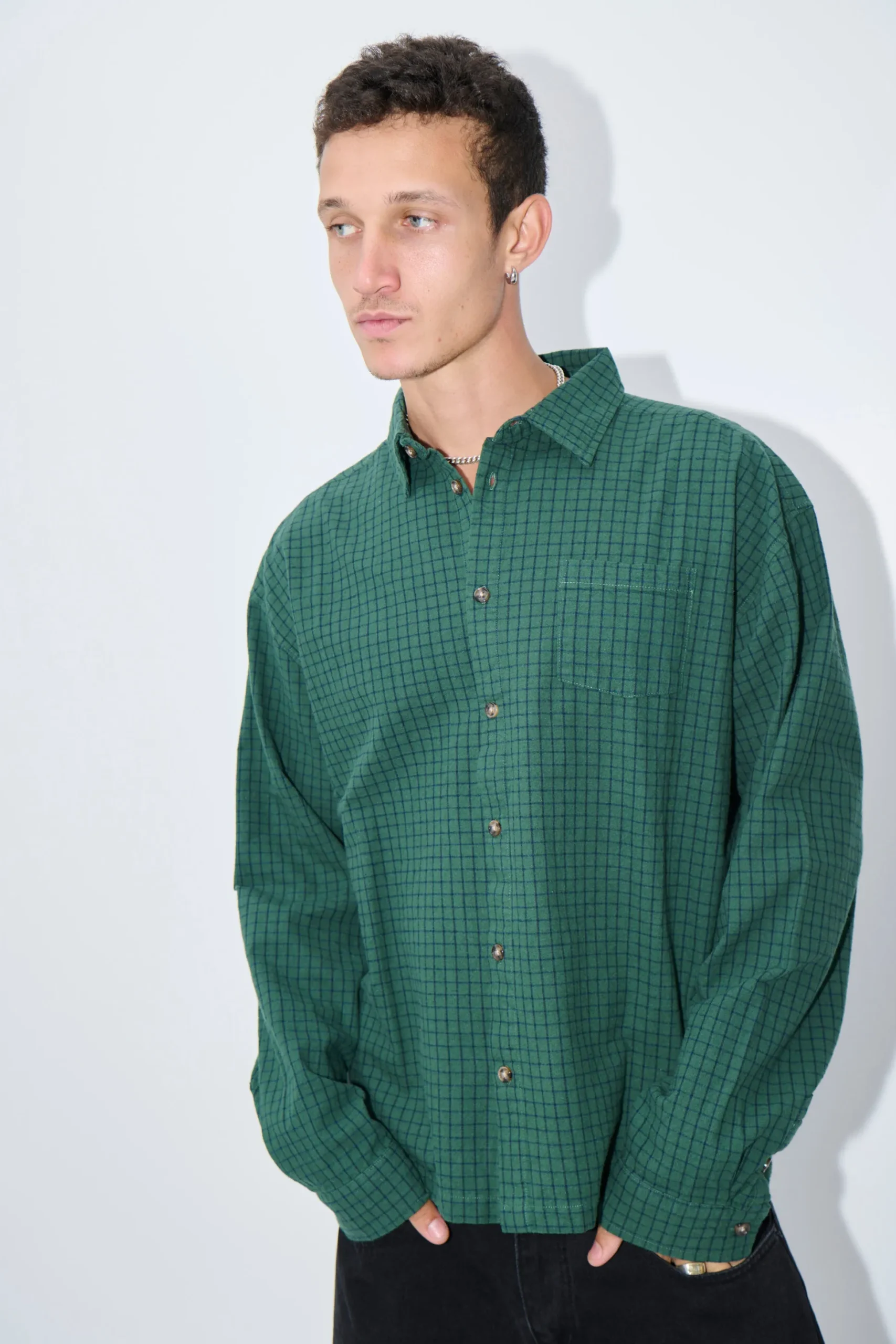 NTH Long Sleeve Check Shirt Army