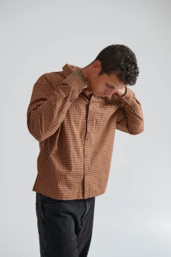 NTH Long Sleeve Check Shirt Choc
