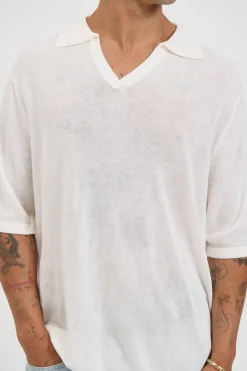 Open Neck Soft Polo White
