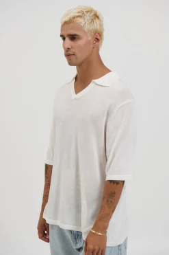 Open Neck Soft Polo White