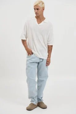 Open Neck Soft Polo White