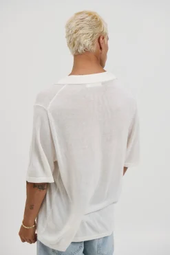 Open Neck Soft Polo White