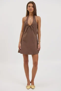 Penelope Mini Dress Chocolate