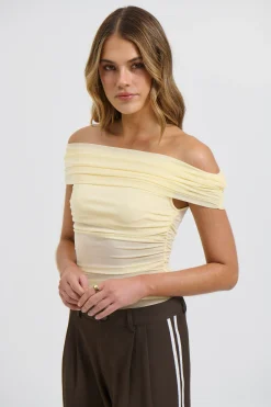 Penny Mesh Bodysuit Lemon