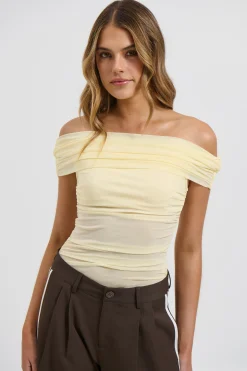 Penny Mesh Bodysuit Lemon