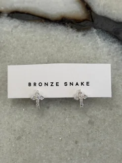 Petit Diamante Huggie Silver