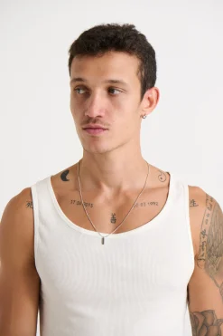 Premium NTH Plate Pendant Chain White Gold Plated