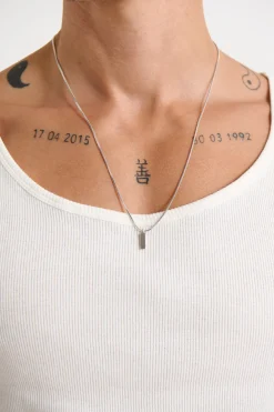 Premium NTH Plate Pendant Chain White Gold Plated