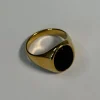 Premium NTH Stone Ring 18K Gold Plated Black