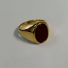 Premium NTH Stone Ring 18K Gold Plated Burgundy