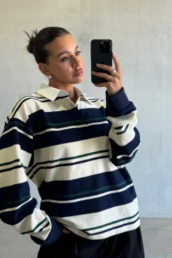 Preppy Jersey Midnight Stripe