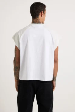 Raglan Crop Box Tank Heather Grey