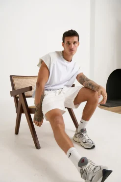 Raglan Crop Box Tank Heather Grey