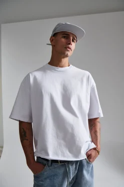 Raw Crop Distress Tee White