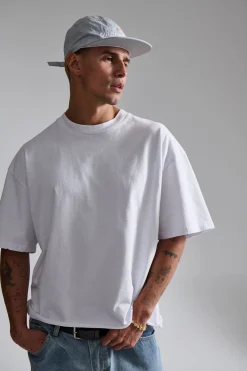 Raw Crop Distress Tee White