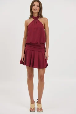 Renae Mini Dress Wine