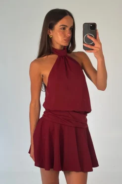 Renae Mini Dress Wine