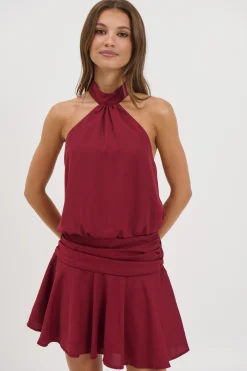 Renae Mini Dress Wine