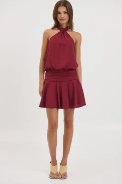 Renae Mini Dress Wine