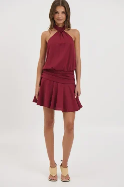 Renae Mini Dress Wine