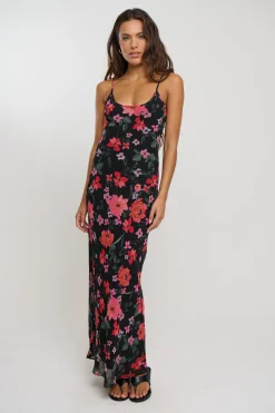 Rhea Maxi Dress Black Floral