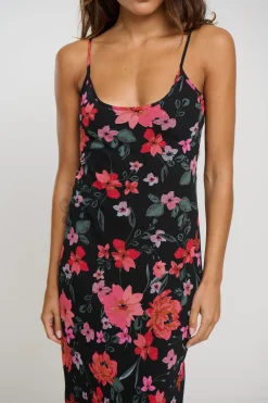 Rhea Maxi Dress Black Floral