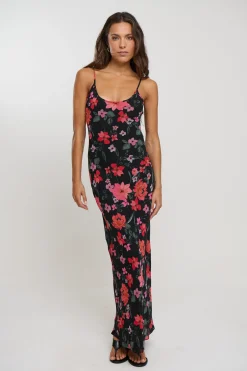 Rhea Maxi Dress Black Floral
