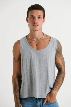 Richie Loose Crop Tank Grey