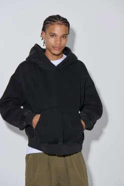 Roman Cropped Drop Hoodie Acid