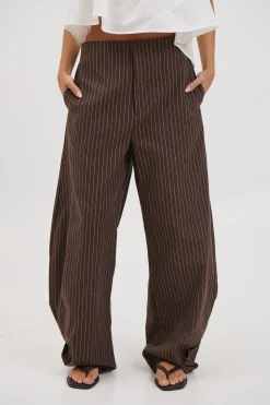Romley Pinstripe Pant Chocolate