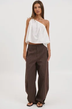 Romley Pinstripe Pant Chocolate