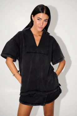 Rosemary Denim Skort Washed Black