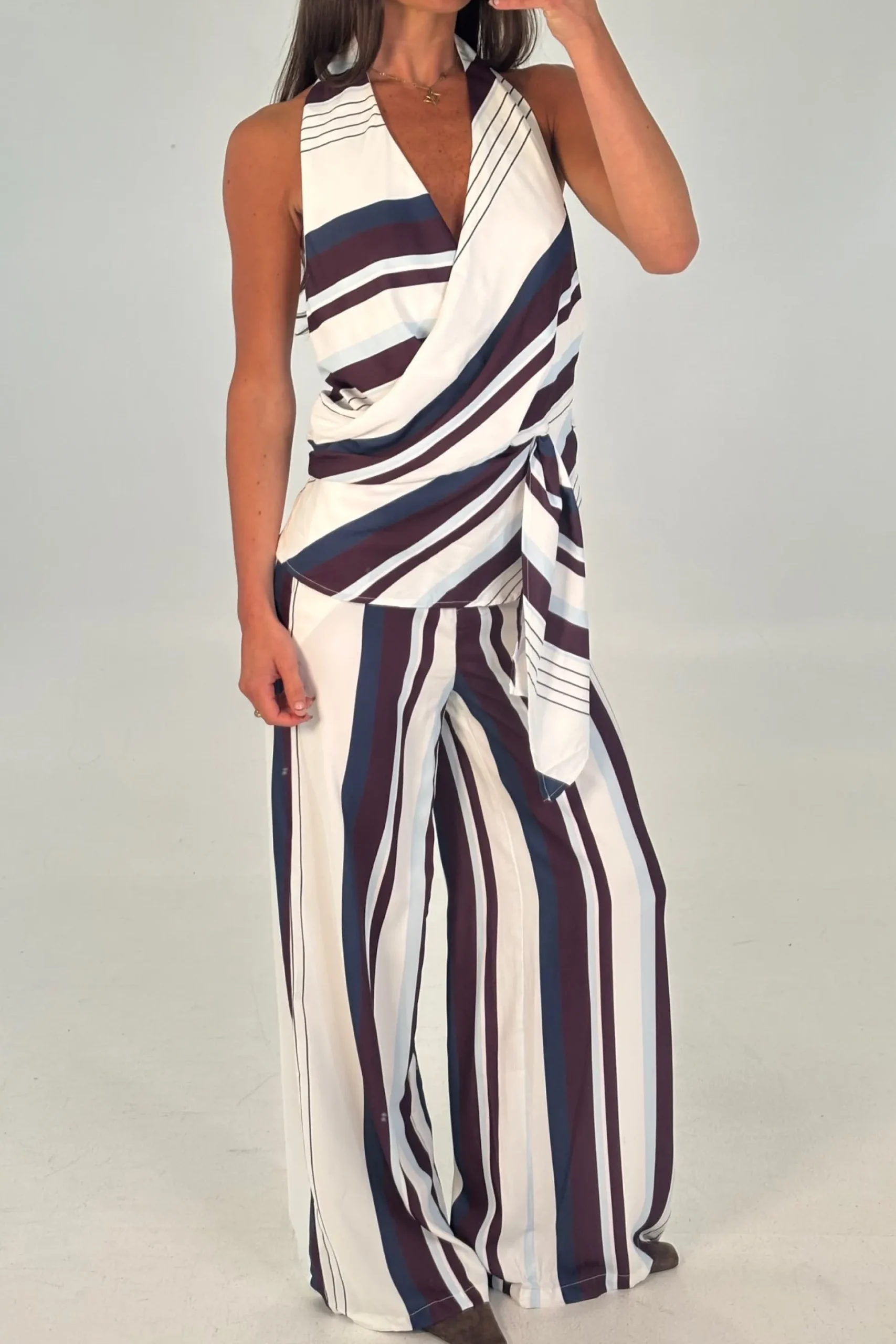 Rowena Pant Stripe Print