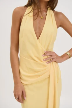 Sarena Midi Dress Lemon