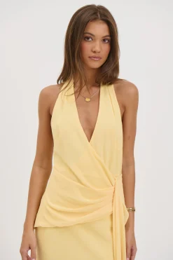 Sarena Midi Dress Lemon