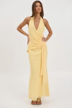 Sarena Midi Dress Lemon