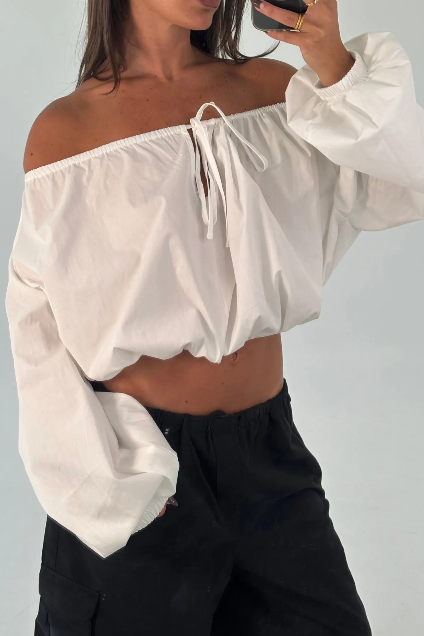 Sarsha Long Sleeve White