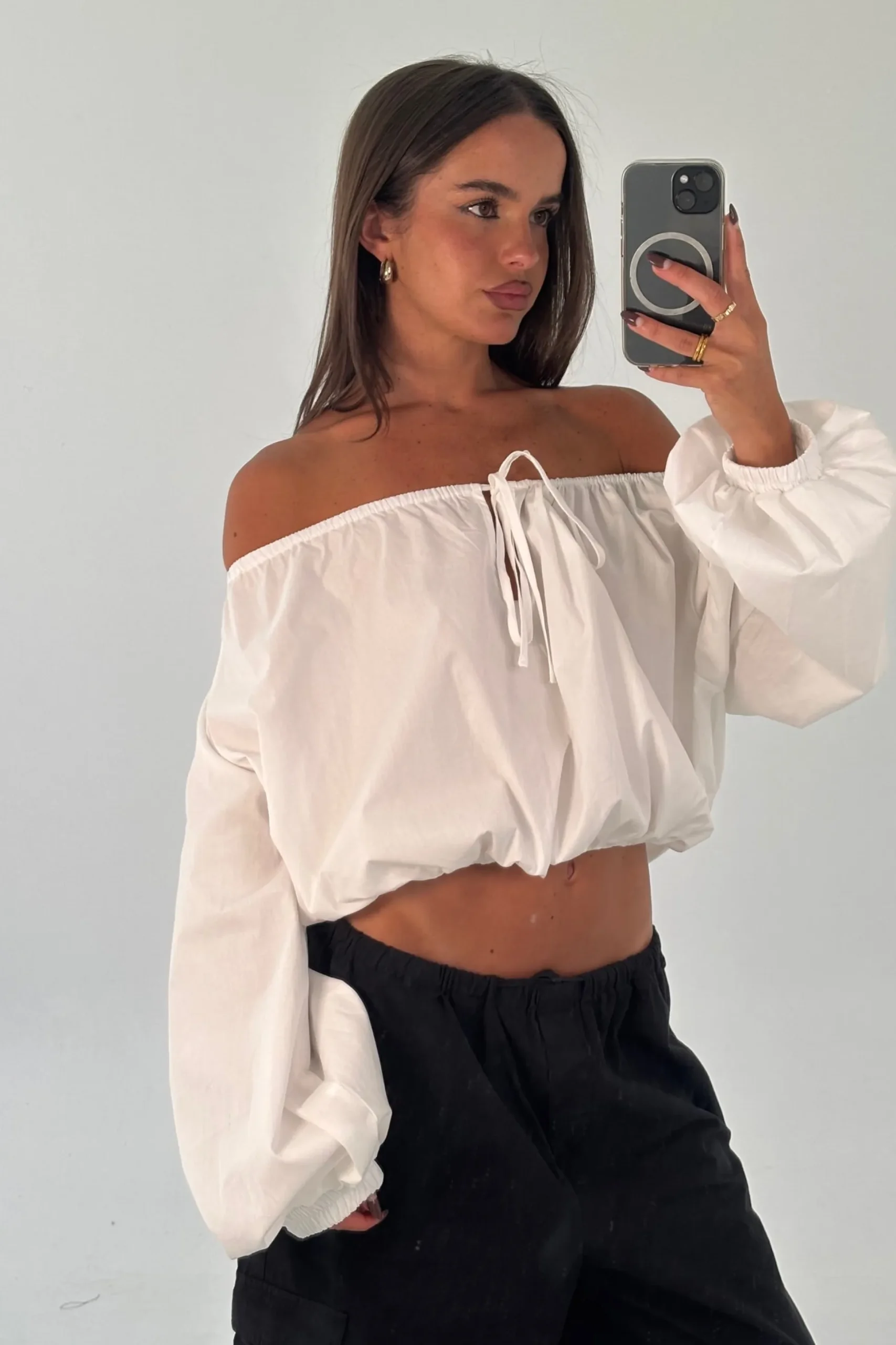 Sarsha Long Sleeve White