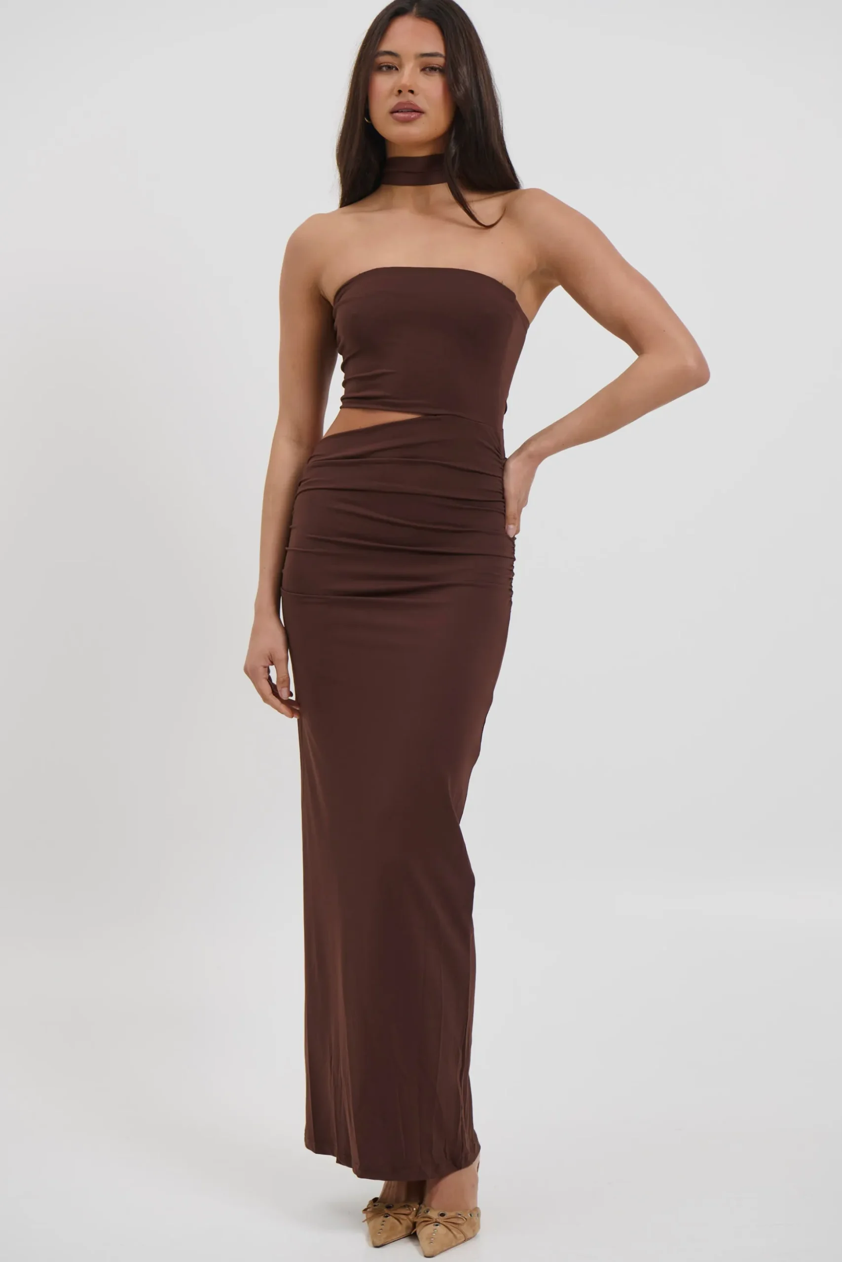 Selena Maxi Dress Chocolate