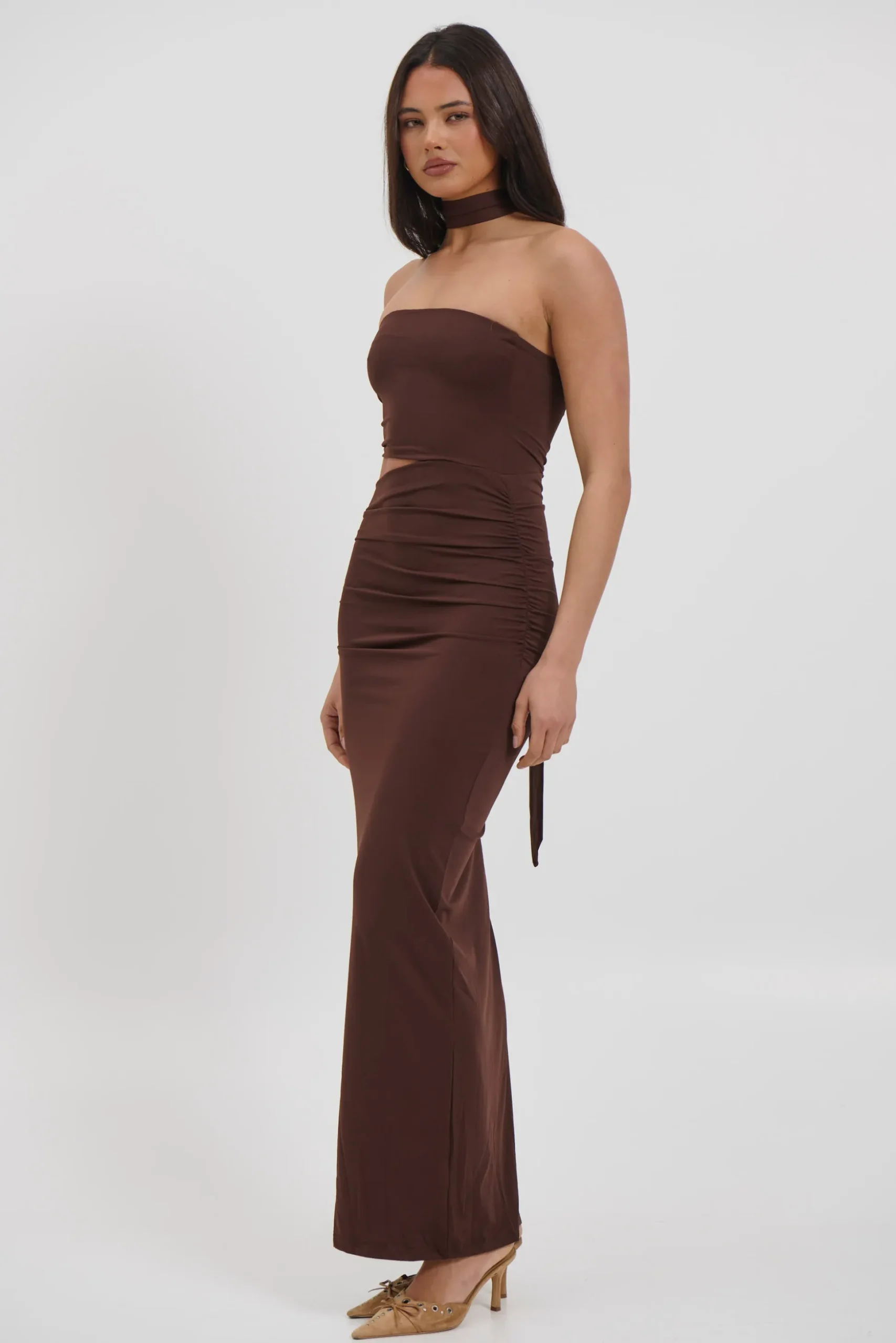 Selena Maxi Dress Chocolate