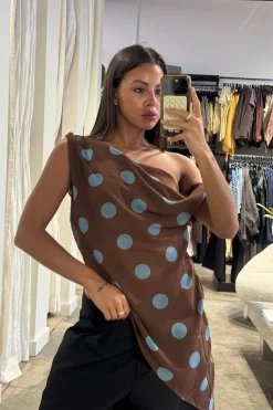 Shay Asymmetrical Top Chocolate