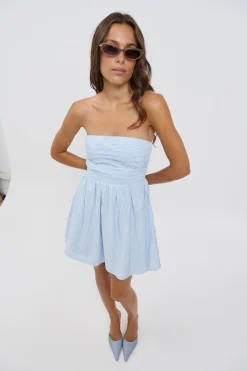 Shayla Strapless Mini Dress Sky
