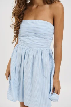 Shayla Strapless Mini Dress Sky