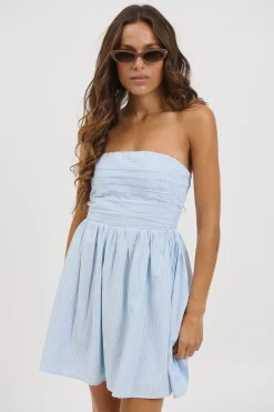 Shayla Strapless Mini Dress Sky