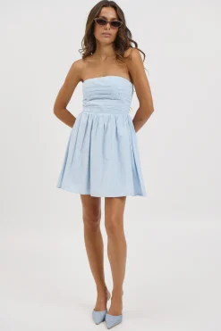 Shayla Strapless Mini Dress Sky