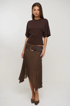 Shea Midi Skirt Chocolate