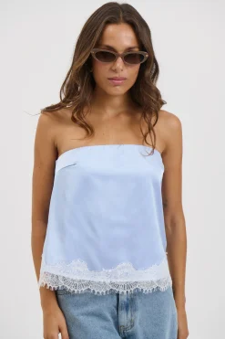 Stassie Strapless Top Sky