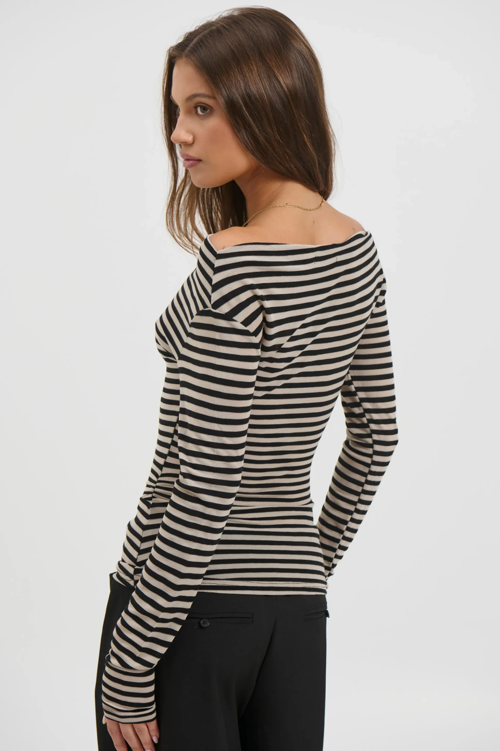 Steffani Long Sleeve Beige Stripe