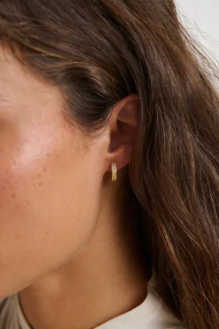 Stilla Diamante Huggie Gold