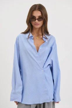 Summer Stripe Shirt Blue